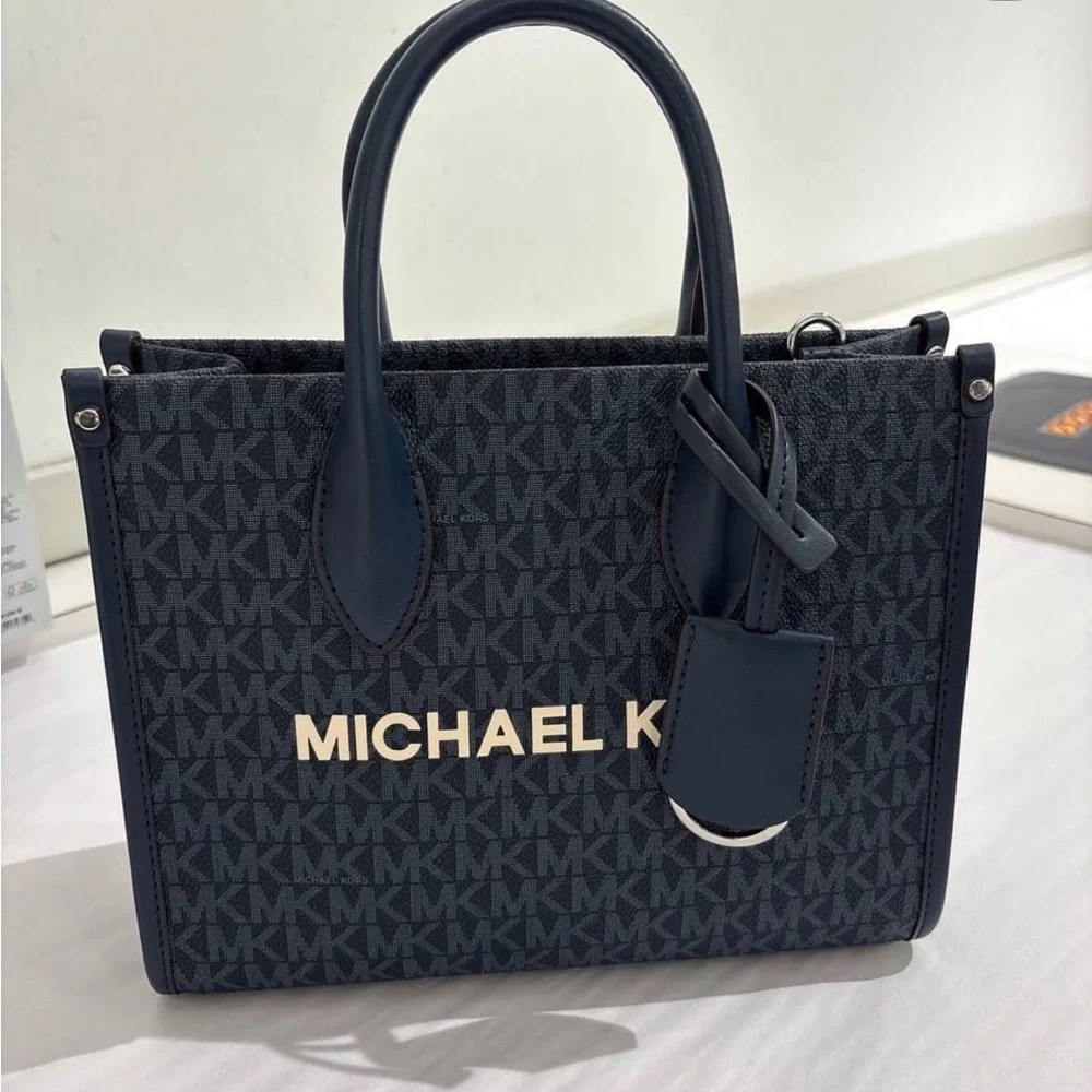 NWT Michael Kors Mirella Blue Signature Crossbody Bag - Picture 2 of 9